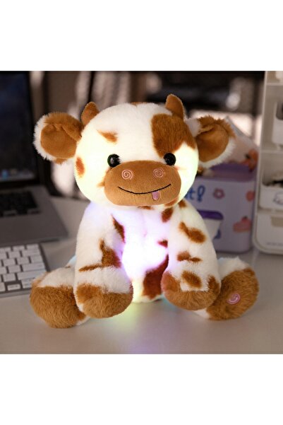 Choice Brown 20cm LED Plush Cow Lighting Up Stuffed Animal Diary Cattle Flopp...