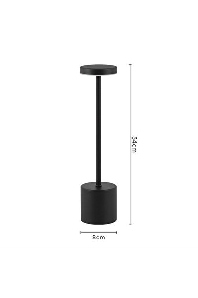 Choice1 Black 3 Colors Rechargeable Alloy Cordless LED Table Lamp Touch Switc...