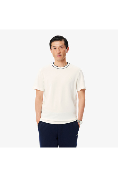 Lacoste Erkek Regular Fit Bisiklet Yaka Beyaz T-Shirt