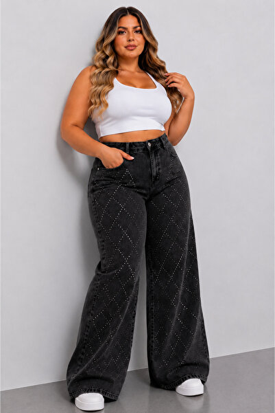 nd jeans Blugi mărime mare - Pantaloni din denim premium talie înaltă cu croi...