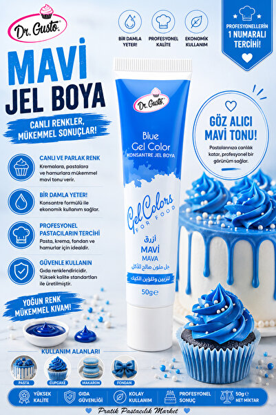 Genel Markalar DR.GUSTO 50 GR JEL BOYA TÜP MAVİ