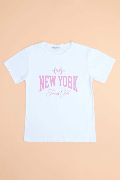 Fulla Moda New York Summer Printed Girls' T-Shirt