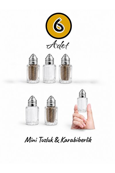Dem Home Exclusive Salt Cam 6 Adet Tuzluk 20ml Oval Tek Kişilik Tuzluk-karabi...