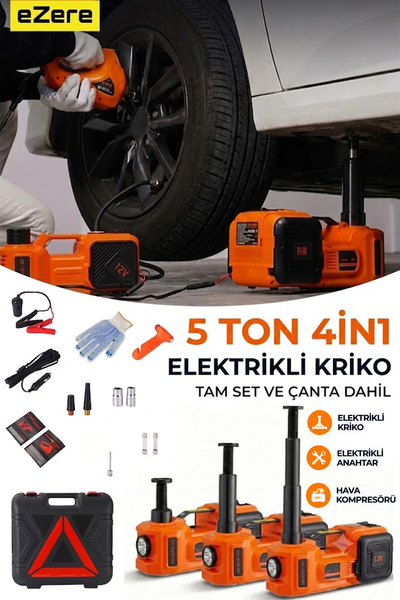 EZERE PowerLift Pro 5 Ton Çok Fonksiyonlu Elektrikli Hidrolik Kriko Lift Kald...