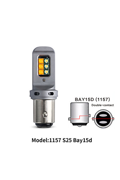 Choice1 Amber And White 1 piece S25 1157 BAY15D Led 1157 BAY15D T25 3157 T20 ...