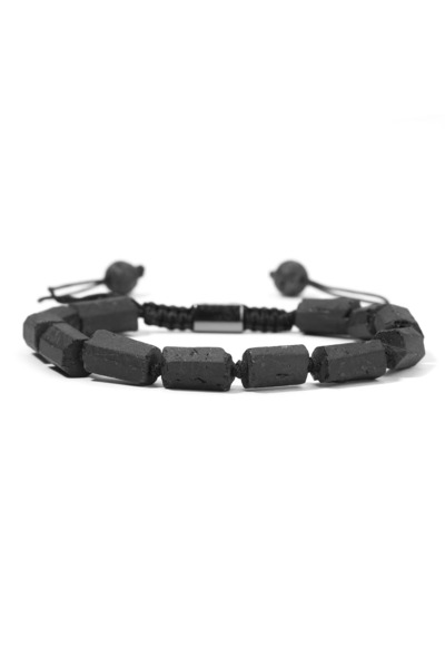 Choice 17-21cm BS446 Natural Black Tourmaline Bracelet Men Handmade Protectio...