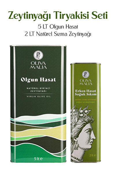 Oliva Malia Zeytinyağı Tiryakisi Seti (5 LT Olgun Hasat, 2 LT Natürel Sızma Z...
