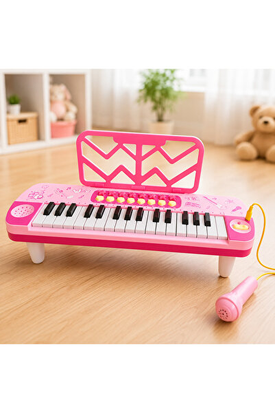 Salamandra Kids Малък музикант електронен орган с микрофон, розов