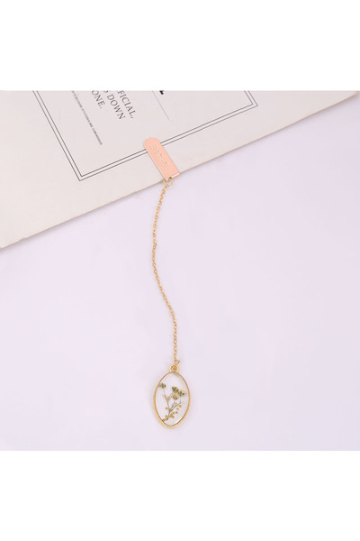 Choice green Elegant Literary Bookmark - Eye-Catching Dried Flower & Crystal ...