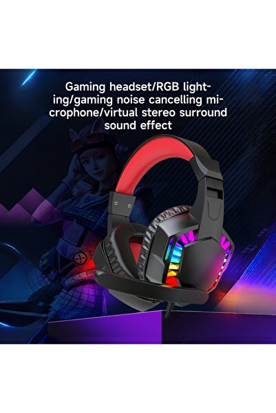 Choice1 Black RGB Lights A66,Wired headphones, gaming headphones, computer he...