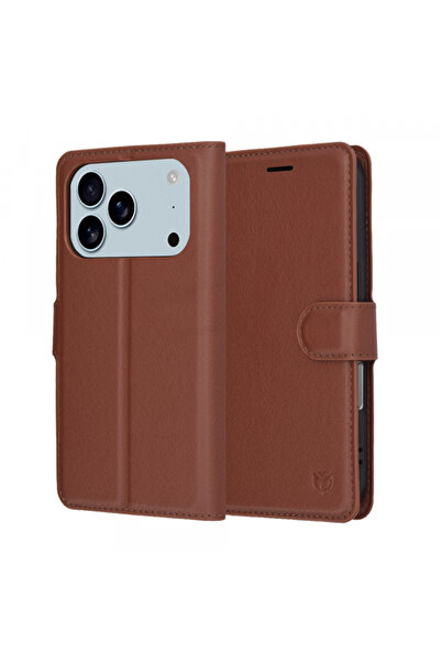 Apple Husa pentru iPhone 17 Pro Max, Techsuit, Leather Folio, Maro