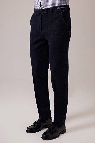 Ysf Erkek Lacivert Regular Fit Yan Cep Kanvas Pantolon