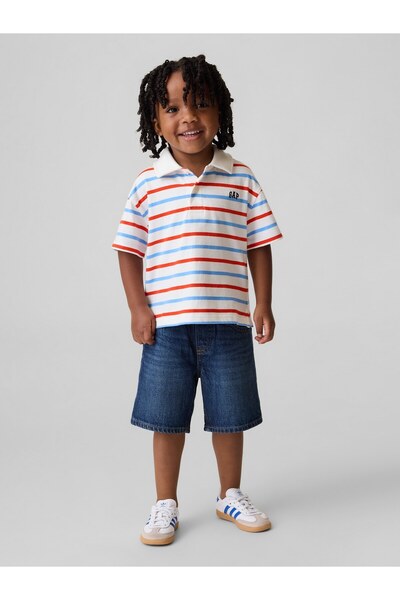 GAP Erkek Bebek Beyaz Brannan Bear Polo T-Shirt