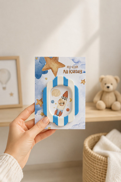 Mandalin Art Studio Bebek Hediyesi Çizgili Mini Çerçeve Magnet 10’lu