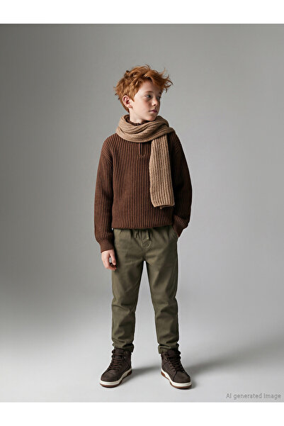 LC Waikiki Two Mt Shop Quality Lcw Kids Khaki Elastic Waist Boys' Trousers