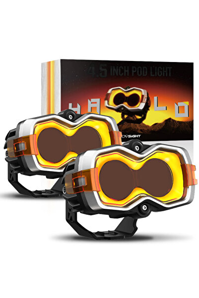 NOVSIGHT Φώτα LED Σειράς HALO Παντός Καιρού, τύπου Pod, 4,5 ιντσών, με DRL, γ...
