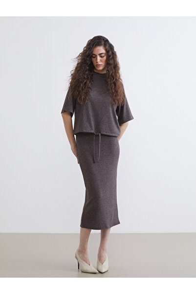 LC Waikiki Original Elastic Waist Slit Knitwear Skirt