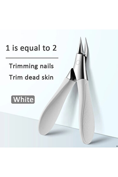 Choice White Angled Nail Clippers Ingrown Toenail Clipper for Thick Nails Sla...