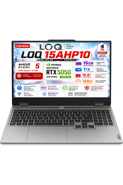 LENOVO LOQ 15AHP10 AMD Ryzen 5 220 16GB 1TB SSD RTX 5050 8GB (100W) 15.6" FHD...
