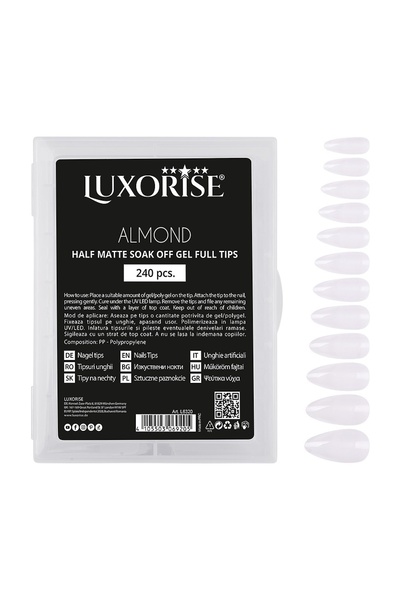 LUXORISE Sticlă de unghii dizolvabilă Almond Soak Off - Jumătate de unghie ma...