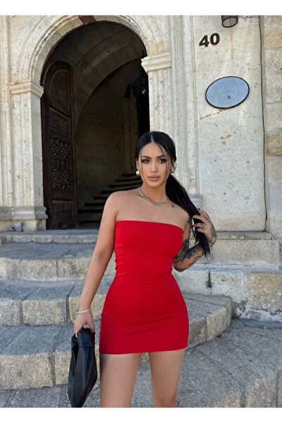 MY JOSHUA Women's Red Mini Strapless Dress