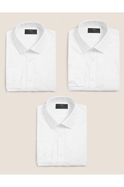 Marks & Spencer 3'lü Slim Fit Gömlek Seti