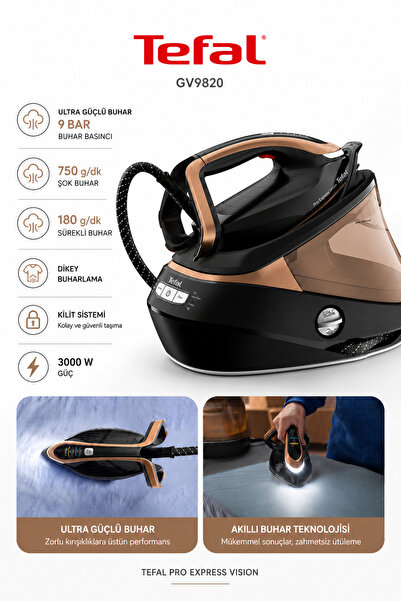 TEFAL 9 Bar Pro Express Vision Buhar Kazanlı Ütü, Akıllı Buhar, Yüksek Basınç...
