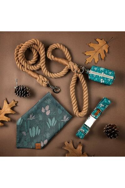 LUSİ-DOOG Brown Dog Walking Leash Dog Walking Strap Natural Cotton Rope Rope