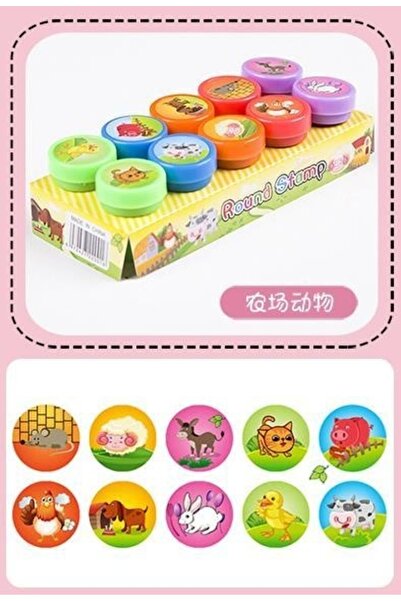Choice8 10pcs farm animals 10pcs Assorted Stamps for Self-ink Stamps Toy Stam...