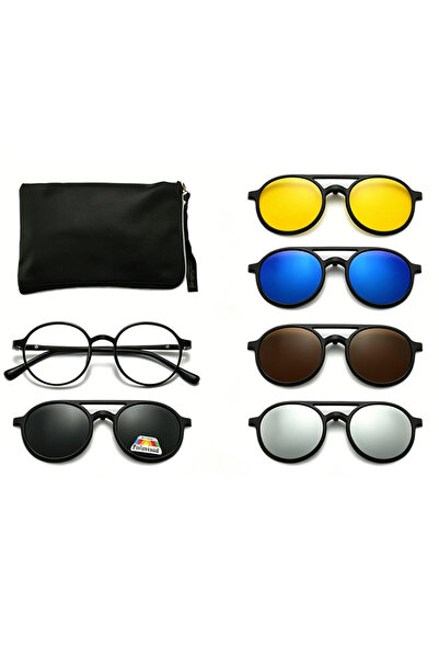 Choice1 2306A 5-in-1 Polarized Clip-On Sunglasses, Magnetic Optical Frame wit...