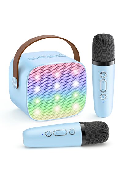 Choice4 Blue 2 mic Haomuren Mini Karaoke Machine Portable Bluetooth 5.3 PA Sp...