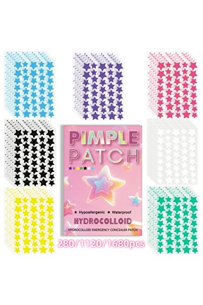Choice 280pcs MULTI 280/1120/1680pcs of multi-color star acne patches, facial...