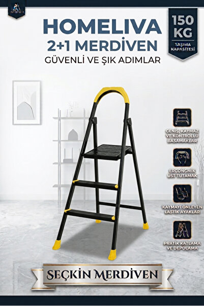 homeliva 2+1 Seçkin Özel Tasarım Metal Merdiven Sağlam Estetik Ev Tipi Merdiven