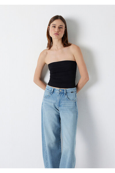 Mavi Black Strapless T-Shirt Fitted / Bodycon Cut 1614387-900