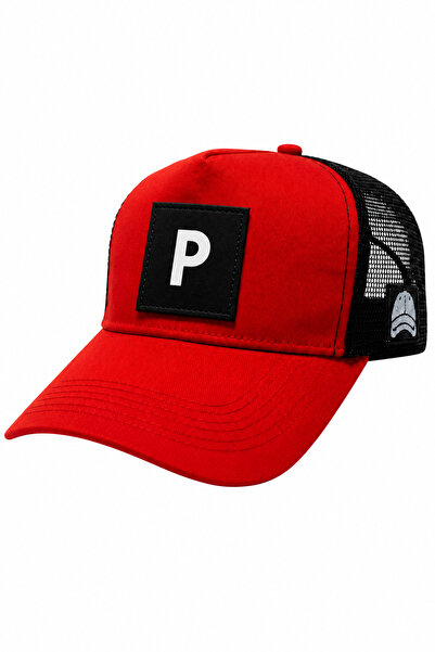 all hats قبعة بيسبول شبكية مزينة بحرف P وتفاصيل مطرزة