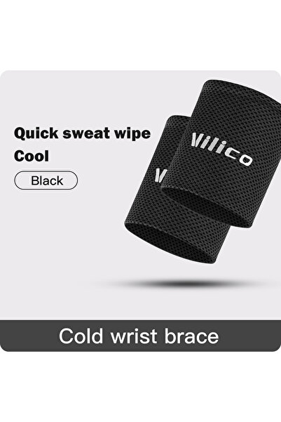 choice2 L 2 pieces-AB133-BK 1/2 PC Summer Ice Cooling Wrist Sweatband Sport W...