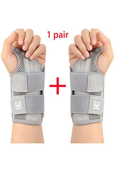 Choice14 L/XL 1pair-Gray Finger Pain Tendon Sheath Adjustable Dual Strap Wris...