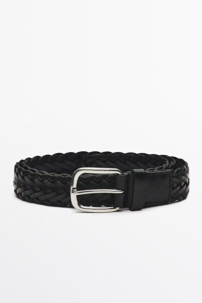 Massimo Dutti Napa deri örgülü kemer