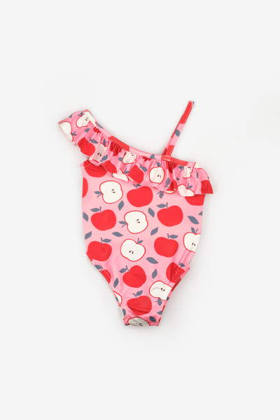 Le Mabelle Pink Apple Pattern Girl's Swimsuit