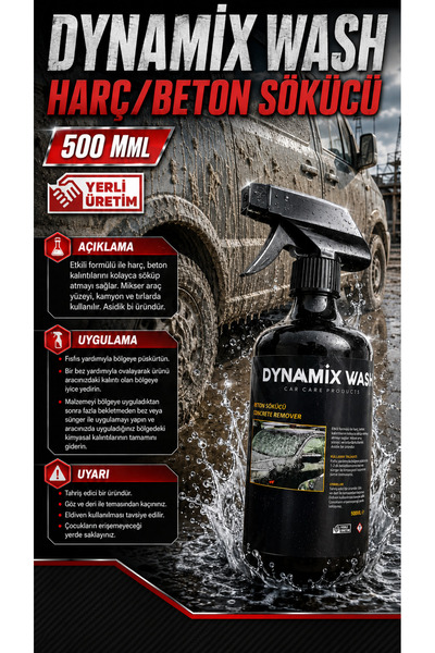dynamix wash Beton/Harç Kalıntısı Sökücü 500 ml