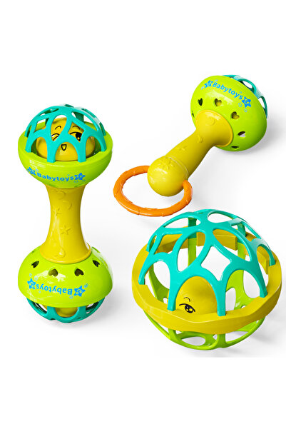 Choice 3PCS SET GREEN 3/1pcs Baby Rattles 0 12 Months Baby Educational Toys S...