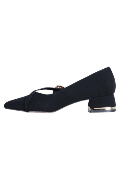 Scarletta 0125 Black-Cream Women's Heeled Shoes