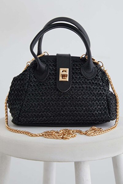 Fulla Moda Çapraz Askılı Hasır Kol Çantası
