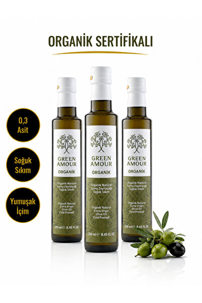 Green Amour Organik Soğuk Sıkım 0,26 Asit Naturel Sızma Zeytinyağı 250 ml