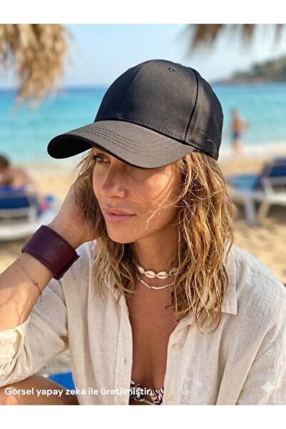sf collection Siyah Düz Basic Baseball Şapka Unisex Ayarlanabilir Cap