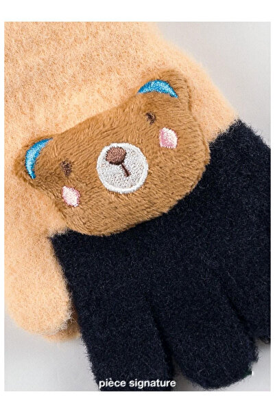 PIECE SIGNATURE Soft Children's Gloves with Cute Bear Accessories (1-3 Years ...