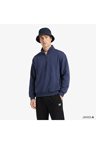 KARL KANI Signature Oversized Troyer Men's Blue Jacket