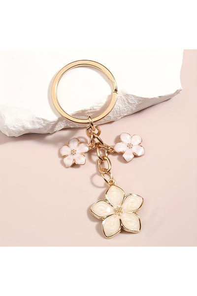 Choice A Cute Plant Keychain Sakura Flower Key Ring Enamel Key Chains For Wom...