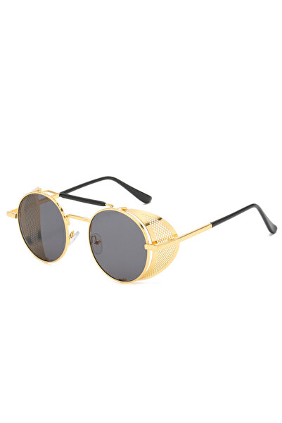 Choice Gold NEW Round Steampunk Sunglasses Men Women Fashion Metal Glasses Br...