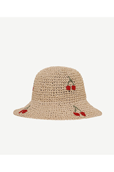 Yargıcı Cherry Embroidered Straw Hat